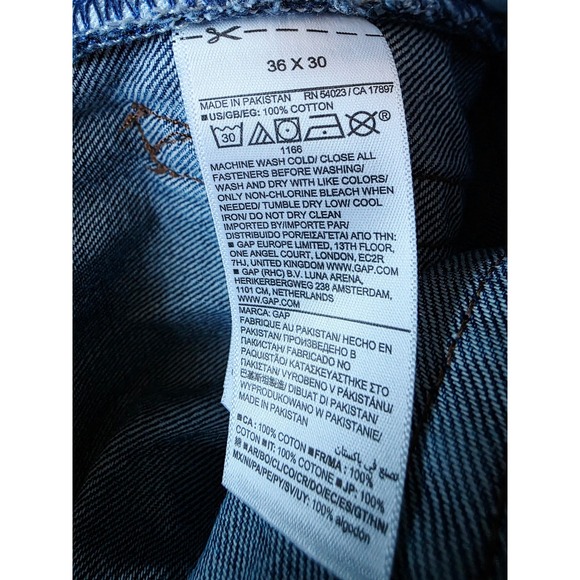 GAP Men's 36x30 Baggy Cargo Carpenter Jean Blue Denim Relaxed Fit NWT $99 - Picture 3 of 11